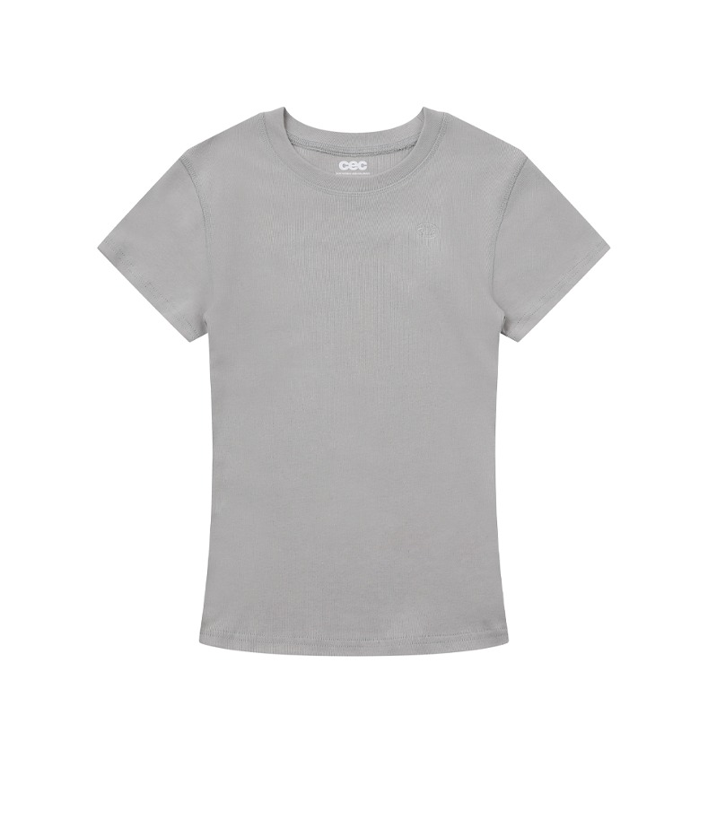 CH EMBROIDERED LOGO WOMAN T-SHIRT(GRAY)
