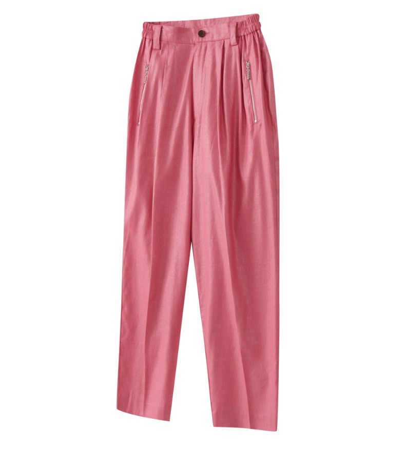 PINK ZIP TROUSERS
