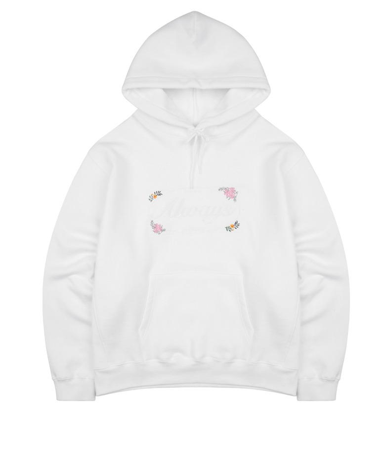 ALWAYS EMBROIDERED HOODIE(WHITE)