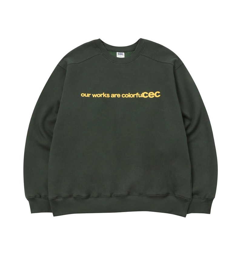 OUR WORKS ARE COLORFUL SWEATSHIRT(KHAKI/기모)